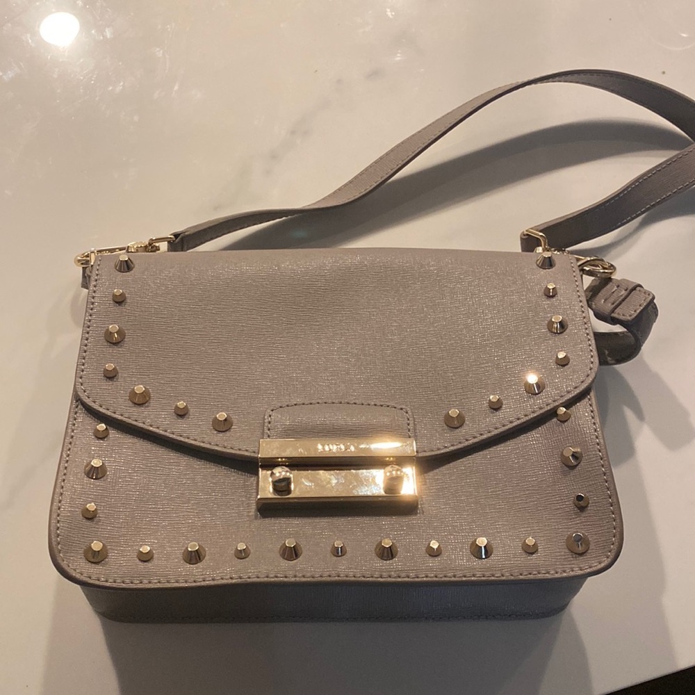 Furla Cross Body Handbag with Top Handle and Grommet Detail